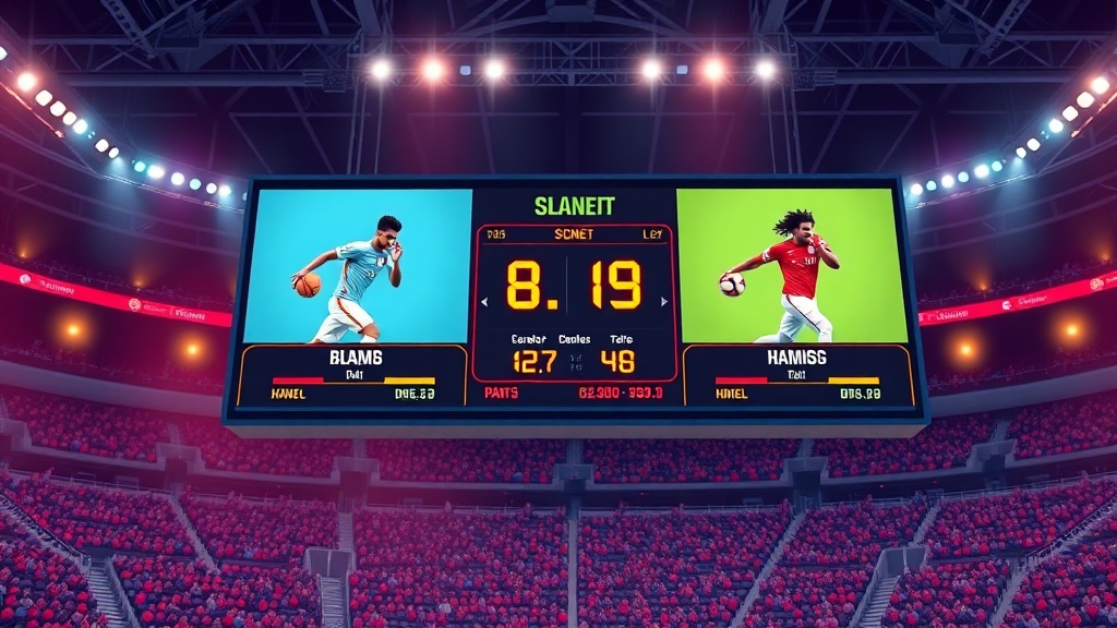 경기 점수를 기록하는 전광판에 양 선수의 득점이 표시된 화면